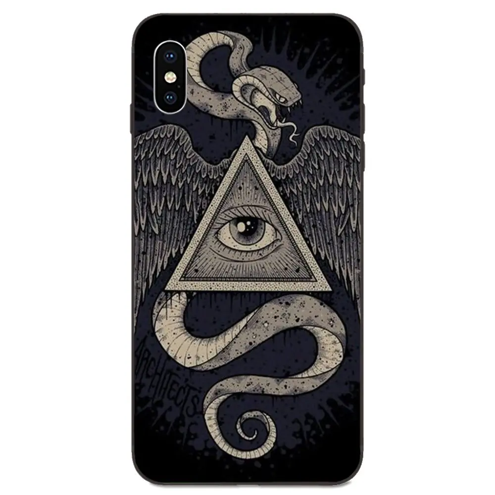 Черный мягкий чехол с индивидуальным рисунком потрясающий треугольный глаз