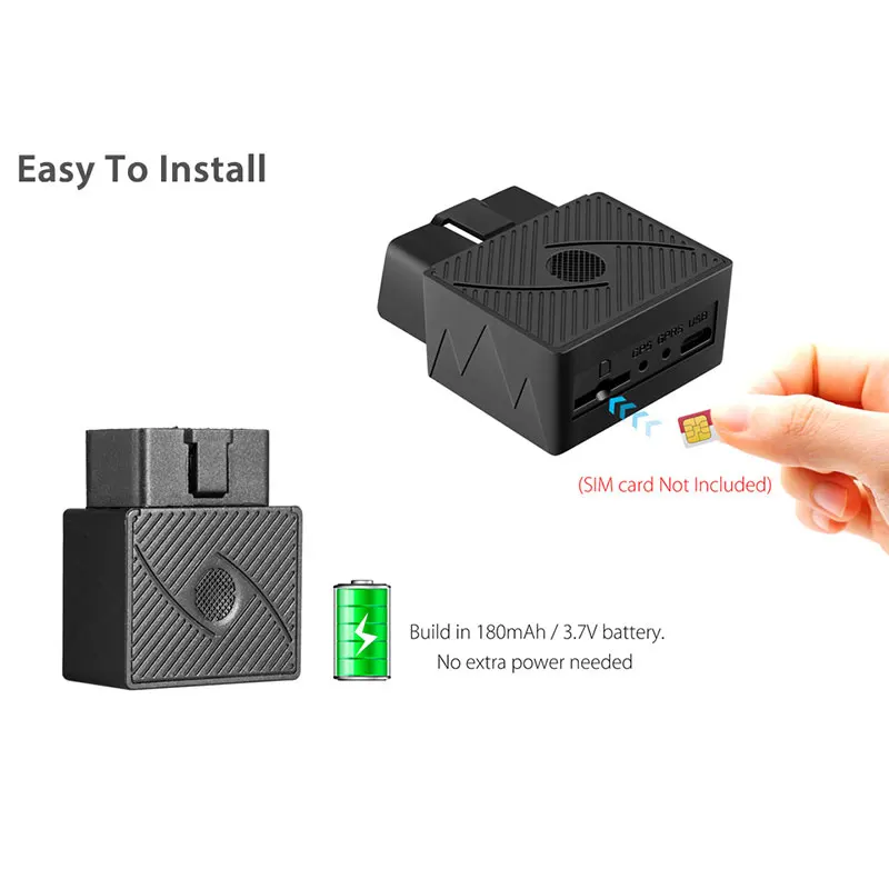 

Car OBD 2 GPS Tracking Device GSM SIM Realtime GPRS Vehicle Tracking Security FKU66