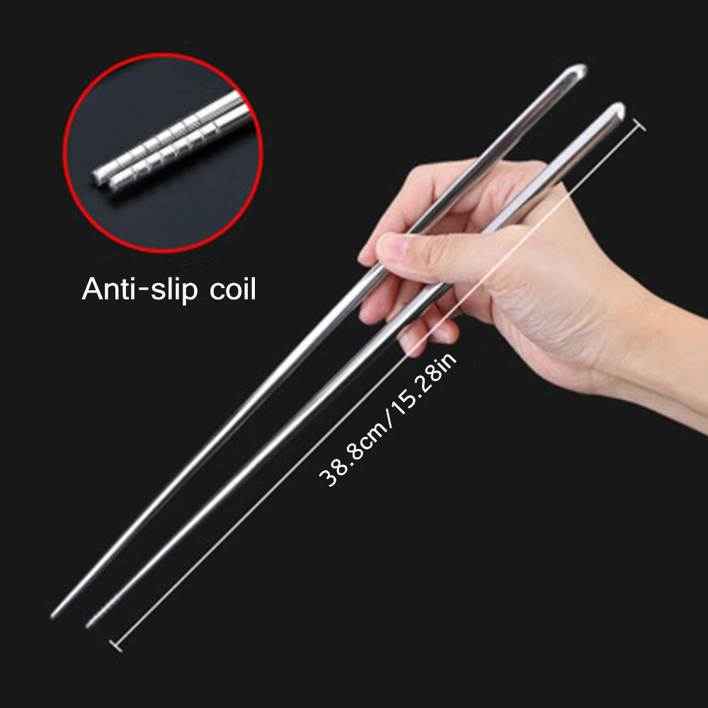 1 пара сверхдлинных палочек для еды из нержавеющей стали палочки суши жарки лапши