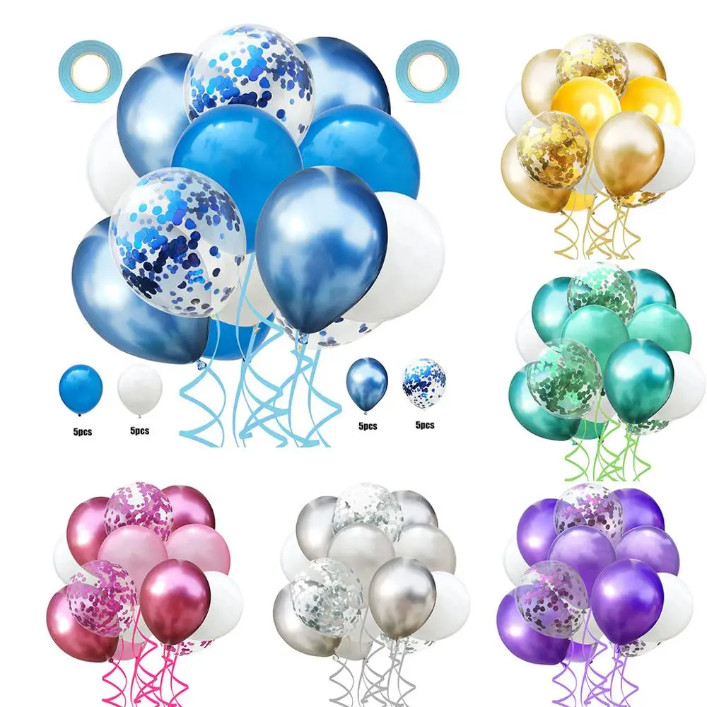 22 шт. 18 дюймов набор воздушных шаров с блестками эмульсионная Фольга 12