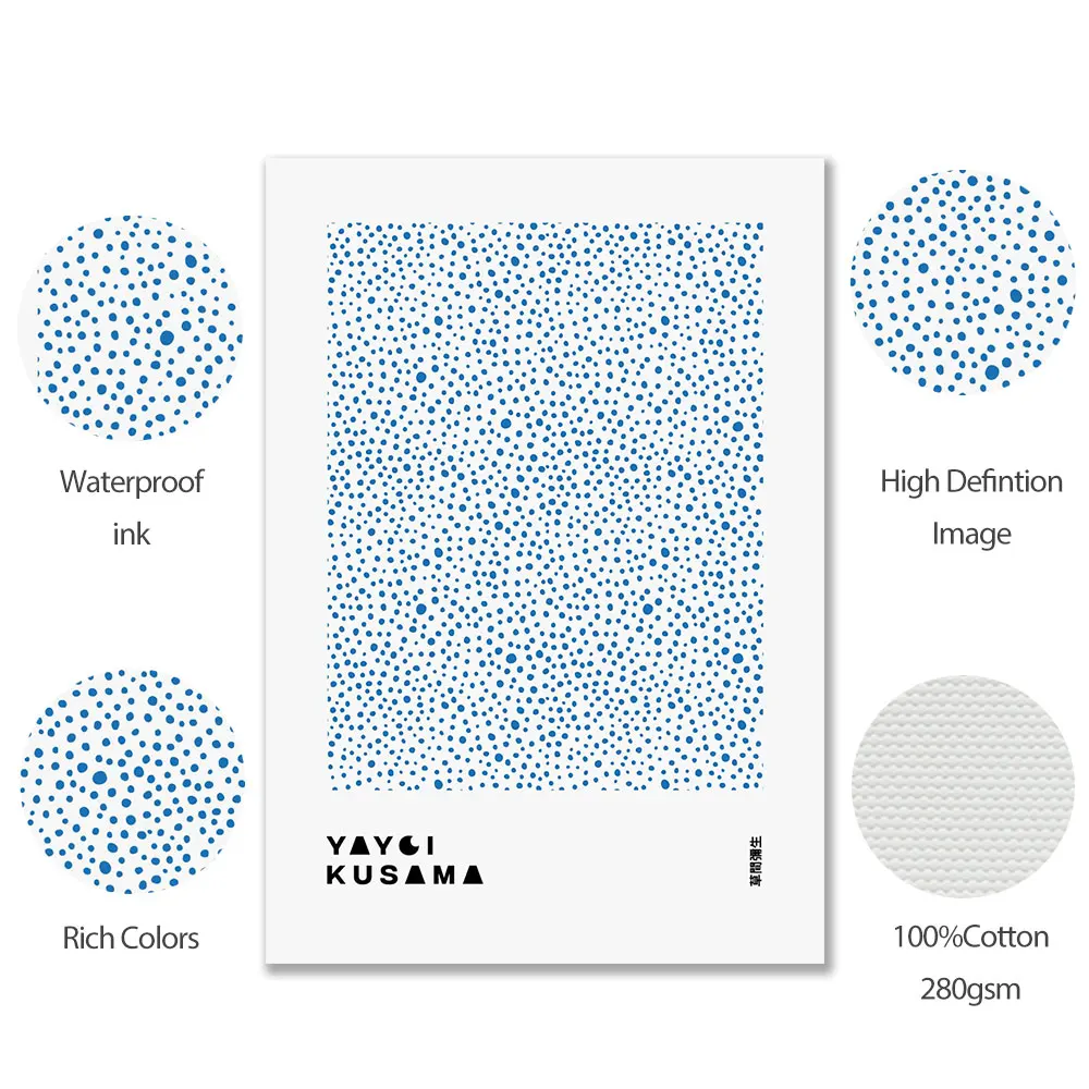 Выставочный плакат Yayoi Kusama японская Картина на холсте скандинавский абстрактный