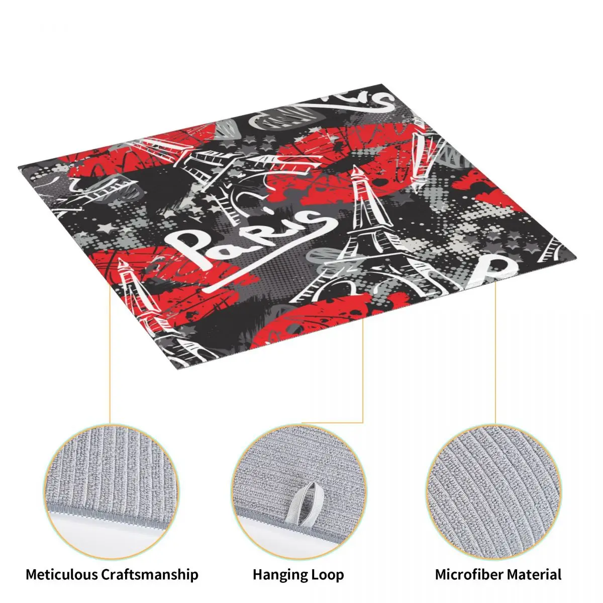Сушильный коврик для рисования рисунков Эйфелевой башни и губ | Дом сад