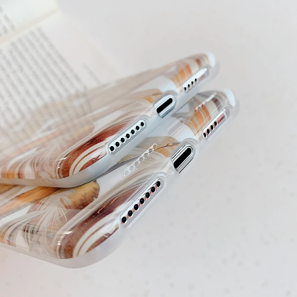 LOVECOM Electroplated Golden Leaf Phone Case For iPhone XR X XS Max 7 8 6 Plus Full Body Shell Soft Cover | Мобильные телефоны и