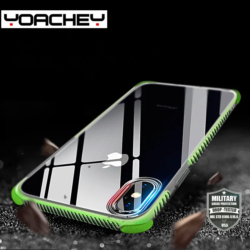 Роскошный противоударный прозрачный защитный чехол для телефона Apple iphone 8 7 6 6S Plus