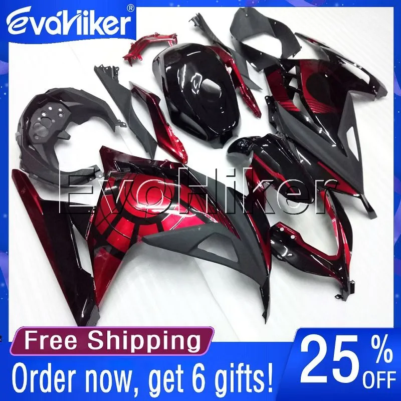 

Custom motorcycle cowl for ZX300R EX300 2013-2014 ABS fairing Injection mold red black