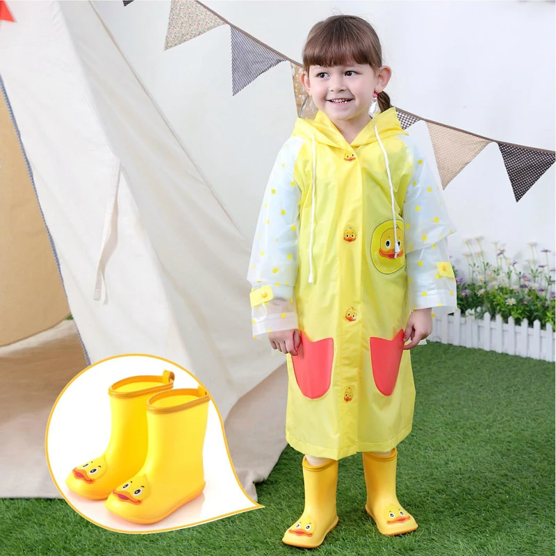 

Rain Boots Kids For Boy Girls Rain Boots PVC Water Shoes Children Cartoon Shoes Waterproof Rainboots Four Seasons Removable