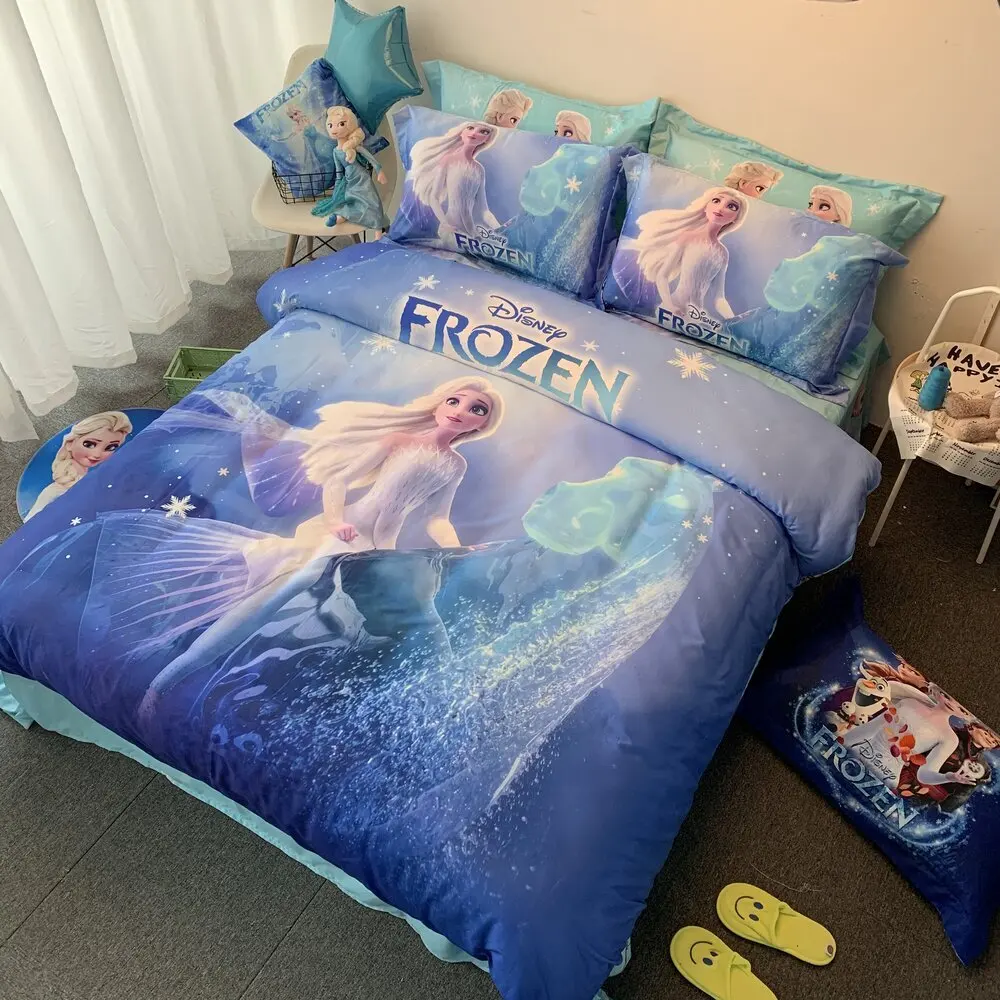 

Dropshipping 3D Bedding Set Disney Cotton Kids Boys Children Bedroom Gift Frozen Aisha with bedsheet Duvet Cover Set 03