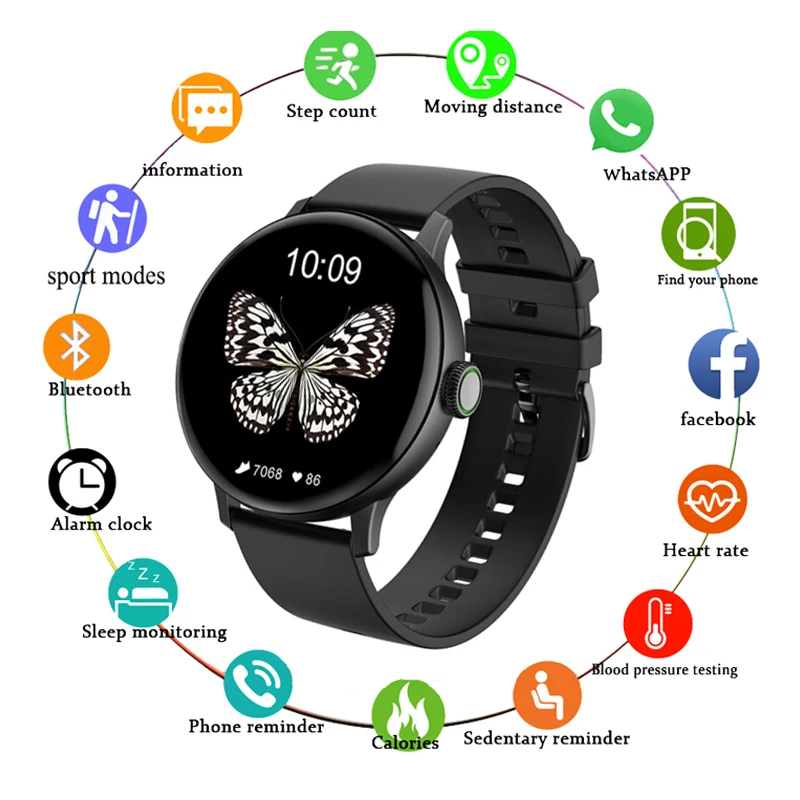 

D18 Round Screen Smart Bracelet, Heart Rate, Sleep Monitoring, Exercise Step Counter, Call Message Reminder Watch