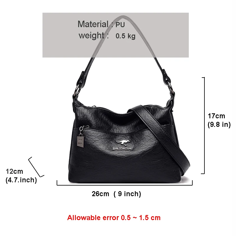 

New Fashion Quality Soft Pu Leather Women's Shoulder Bag Luxury Brand All-match Female Handbag Elegant Simple Lady Messenger Bag