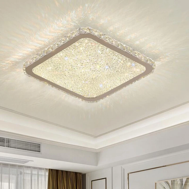 

jmmxiuz LED crystal living room ceiling lamp energy saving square bedroom lamp creative corridor lamp modern minimalist lighting