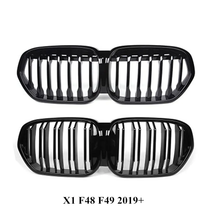 Car Accessories Kidney Mesh Grille For B-MW X1 F48 F49 2019 2020 Dual/Single Line ABS Material Air Intake Grill Grille