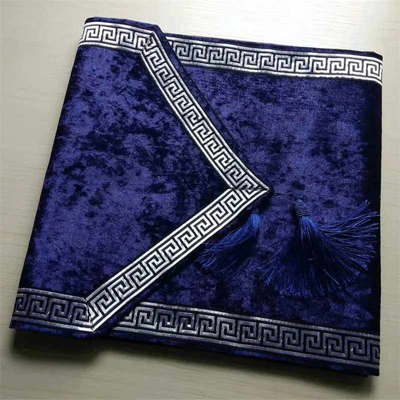 

New Chinese high-end tablecloth flag shoes cabinet cover cloth European velvet bed runner simple color table cloth