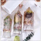 Шестигранная конусная искусственная форма, искусственные кристаллы, искусственные высушенные цветы, украшение для дома