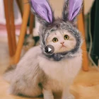 Детская шапка, Серая шапка для маленьких собак и кошек, милая шапка для костюма, головной убор с ушками кролика, Новый головной убор для домашних животных