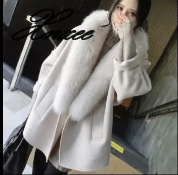 Xnxee модное женское весеннее шерстяное пальто с животным мехом большого размера
