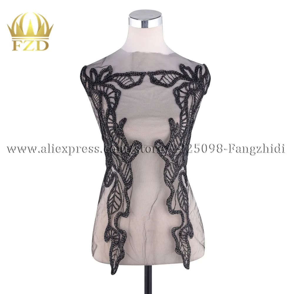 Нашивки ручного шитья с красными и черными бусинами трубчатые бусины каменные