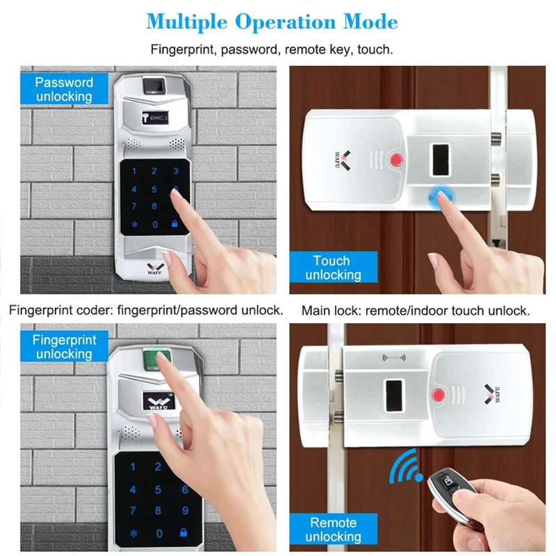 

Смарт-замок дверной WAFU 011 2021 с поддержкой Wi-Fi и Bluetooth