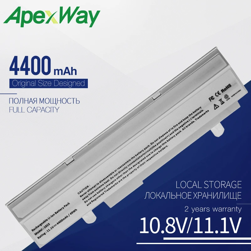 Белый аккумулятор Apexway для ноутбука Asus Eee пк EEE 1215 1215b 1215N 1015b 1015 1015bx 1015p x p 1 5 10 |