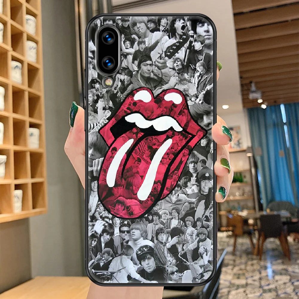 

Rock Band Stone Rolling Phone case For Huawei Honor 6 7 8 9 10 10i 20 A C X Lite Pro Play black 3D funda art Etui painting