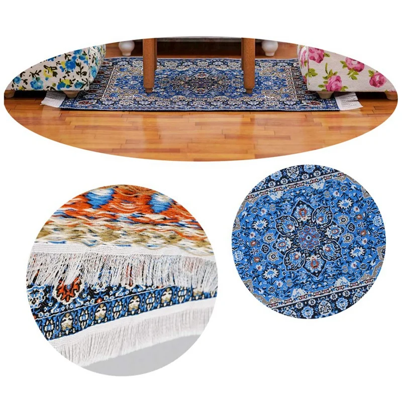 1:12 Кукольный домик Миниатюрный ковер импортный игрушка Синяя Звезда коврик