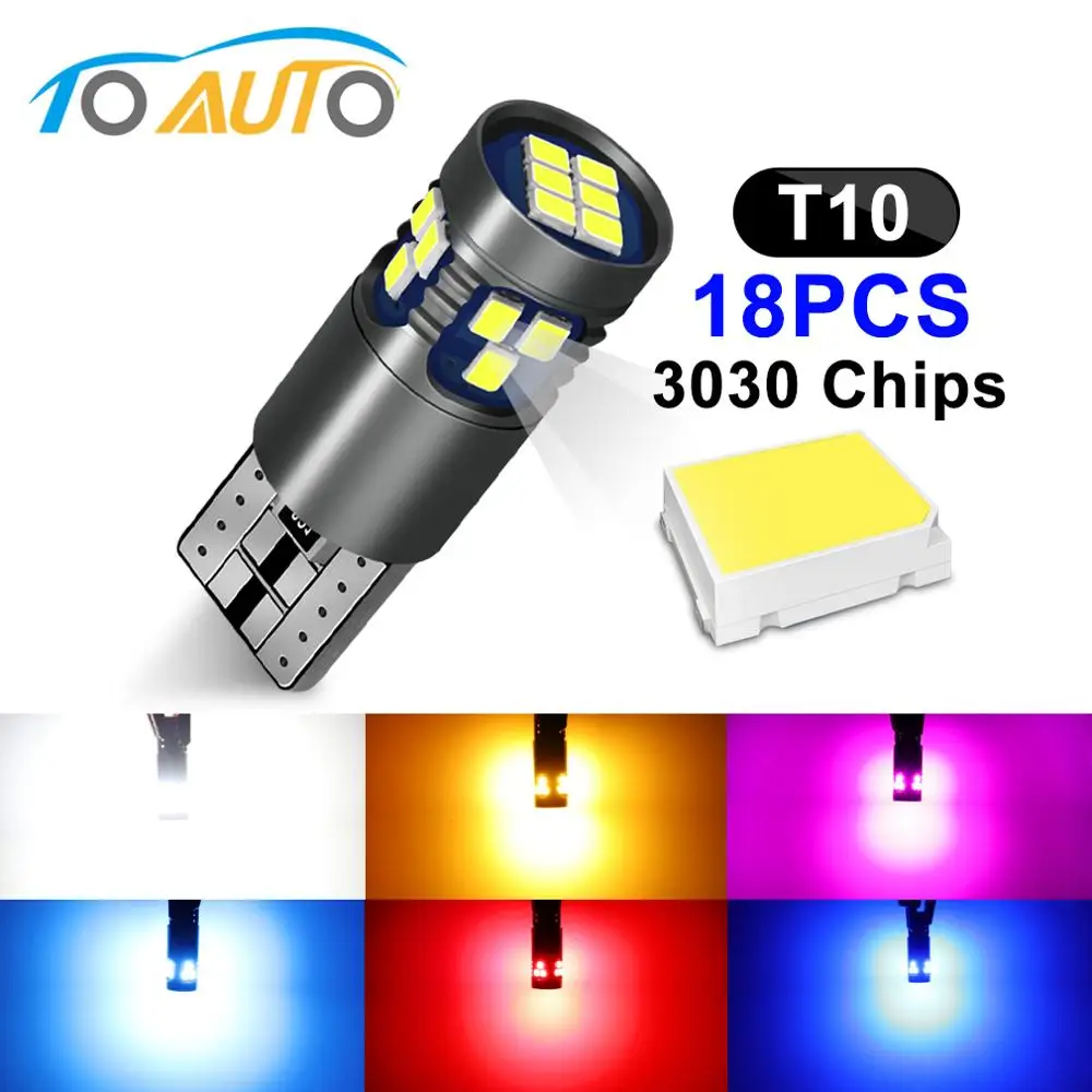 1 шт. автомобильная светодиодная лампа T10 W5W 18SMD 3030 168 194 6000 лм|Сигнальная лампа| |