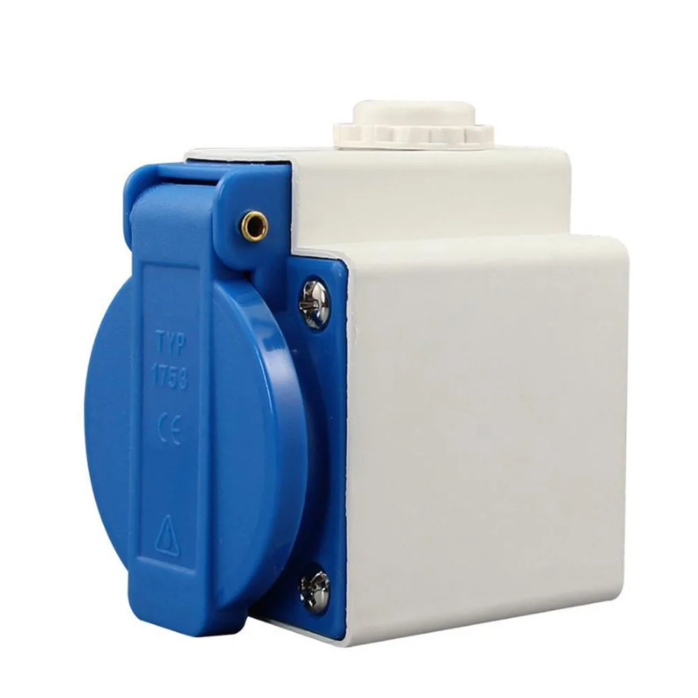 Синяя многофункциональная электрическая розетка переменного тока IP54 10 а/16 А 220 В