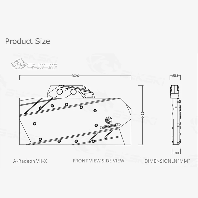 Bykski водный блок для общественных серий AMD Radeon VII водяное охлаждение GPU Блок кулер