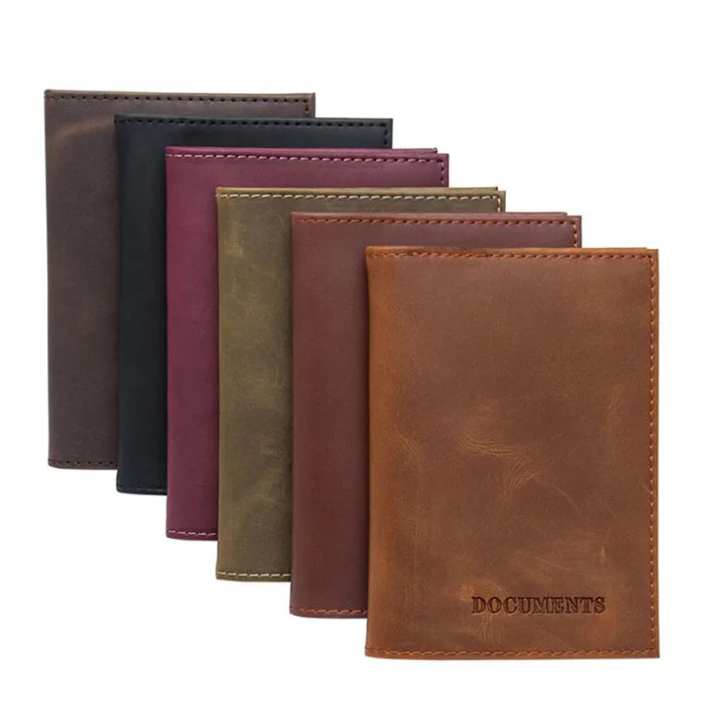 

Khaki Russian Genuine Leather Smooth Auto Driver License Bag Cover for Car Driving Documents Card Credit Holder