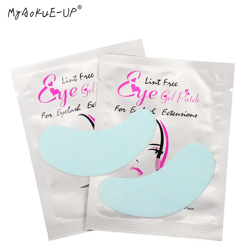 beauty blue 50 пар/лот одноразовые подушечки для глаз бумажные патчи для ресниц гидрогелевые патчи для наращивания ресниц макияж ресницы Инструменты - Цвет: beauty blue