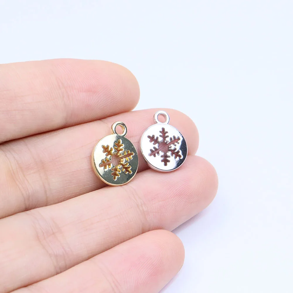 

Подвески женские из цинкового сплава в виде снежинок, 11 мм, 2 цвета, 20 шт.