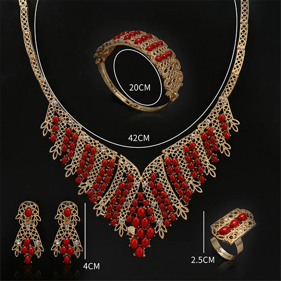 

Fani Exquisite Dubai gold colorful Jewelry Set Wholesale Nigerian Woman Wedding Luxury Fashion African Bridal Jewelry Set Brand