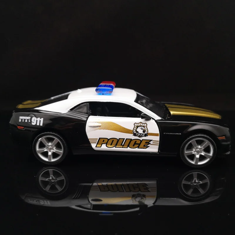 1/36 масштаб Chevrolet Camaro полицейский автомобиль литый под давлением сборная игрушка