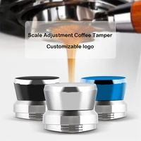 58 35mm adjustable handle tamper stainless steel base detachable base powder press solid hammer coffee accessories for barista