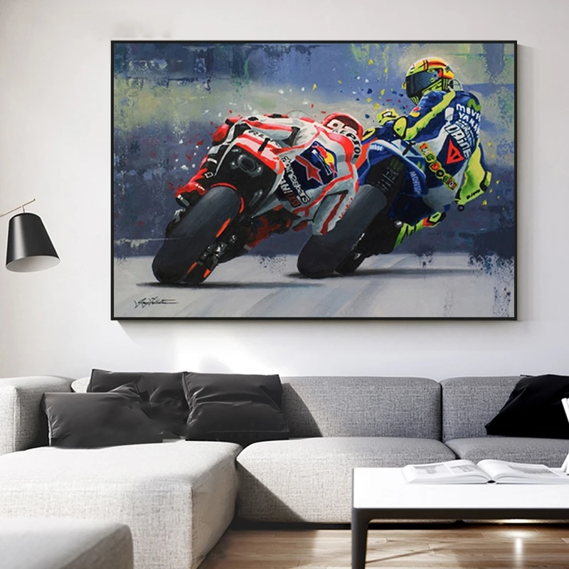 

Abstract Oil Prints Poster Motorcycle Canvas Painting Posters Print Cuadros Wall Art Picture for Living Room Home Decoration