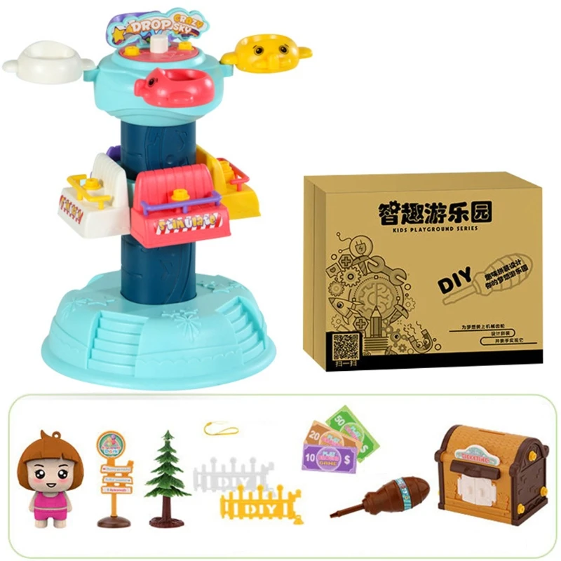 

97BE 1PC Baby Toy Block Colorful Realistic Amusement Park Blocks Preschool Building Blocks Tumble Game Building Block Set