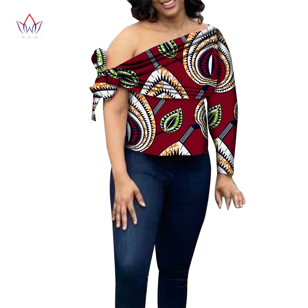 

Africa Style Women Modern Fashions irregular neckline Tops Dashiki African Print Tops Shirt Plus Size ladies Clothing wy9374
