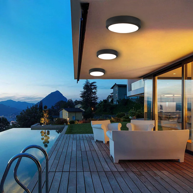 Waterproof Outdoor Lighting Bathroom Lights Wall Sconce Lamp Flush LED Ceiling Light Kitchen Balcony Porch Door Fixtures 90-260V