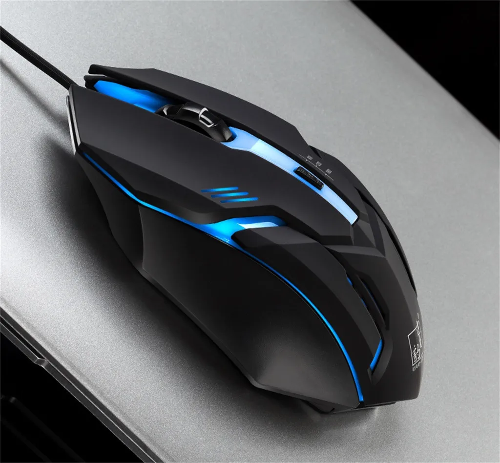 Перезаряжаемая Проводная USB оптическая игровая мышь X7 со светодиодной