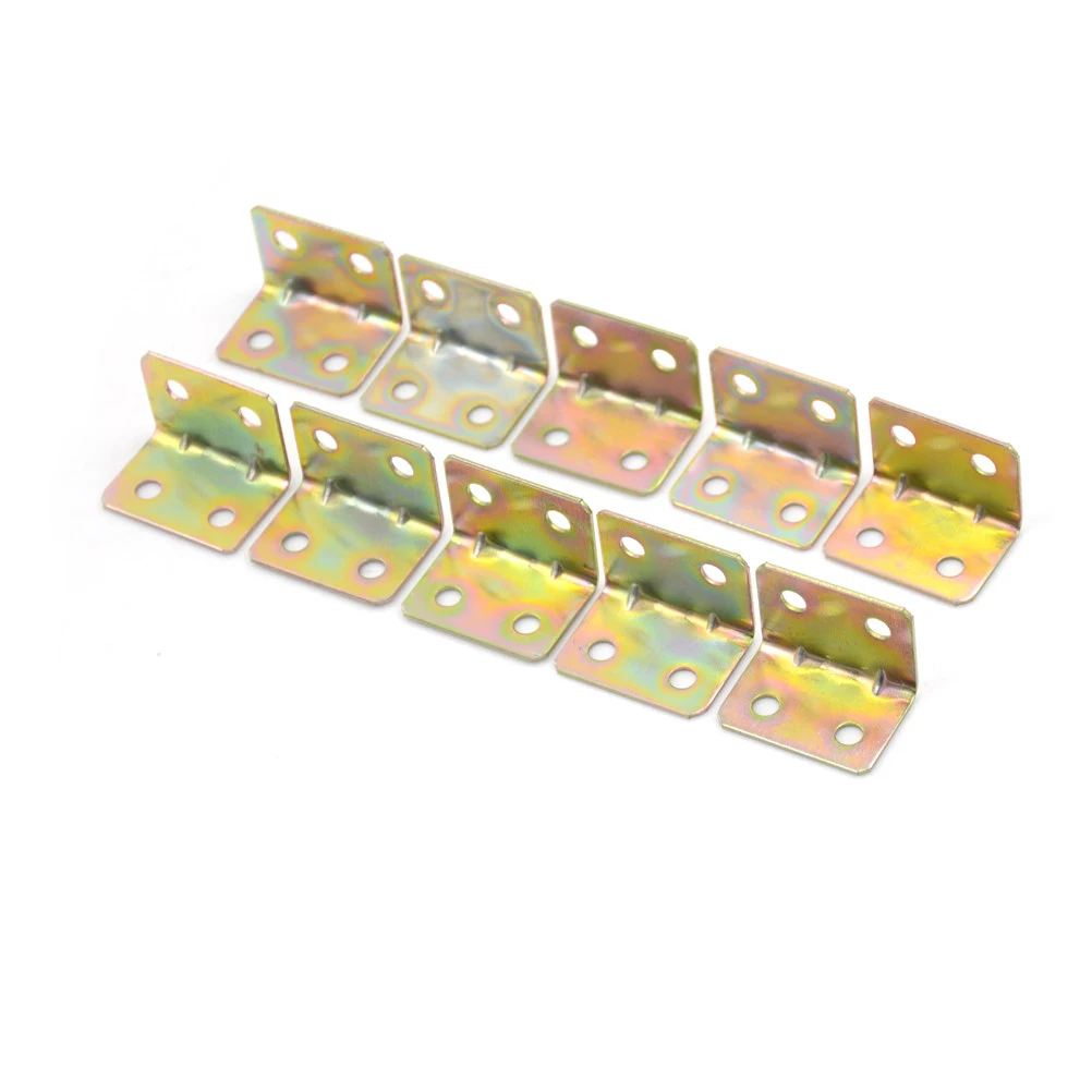 

10 Pcs 29*20*4mm 90 Degree Metal Right Angle Bracket Shelf Support 4 Holes