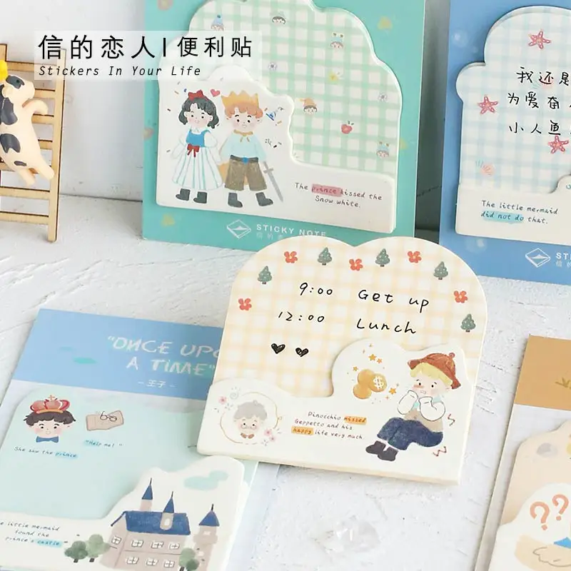 30sheets/pack Fairy Stories Kawaii Sticky Notes Memo Pad School Supplies Planner Stickers Stationery