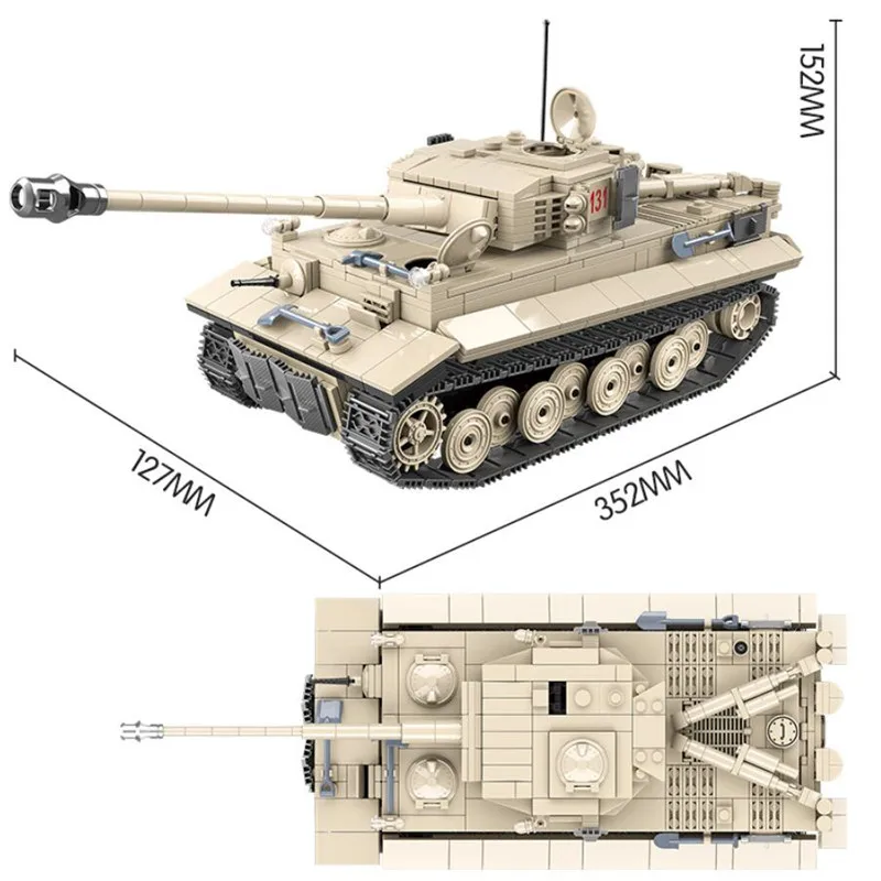 1018 Шт Военный Немецкий тигр 131 Танк строительные блоки Lepin армия WW2 солдатское