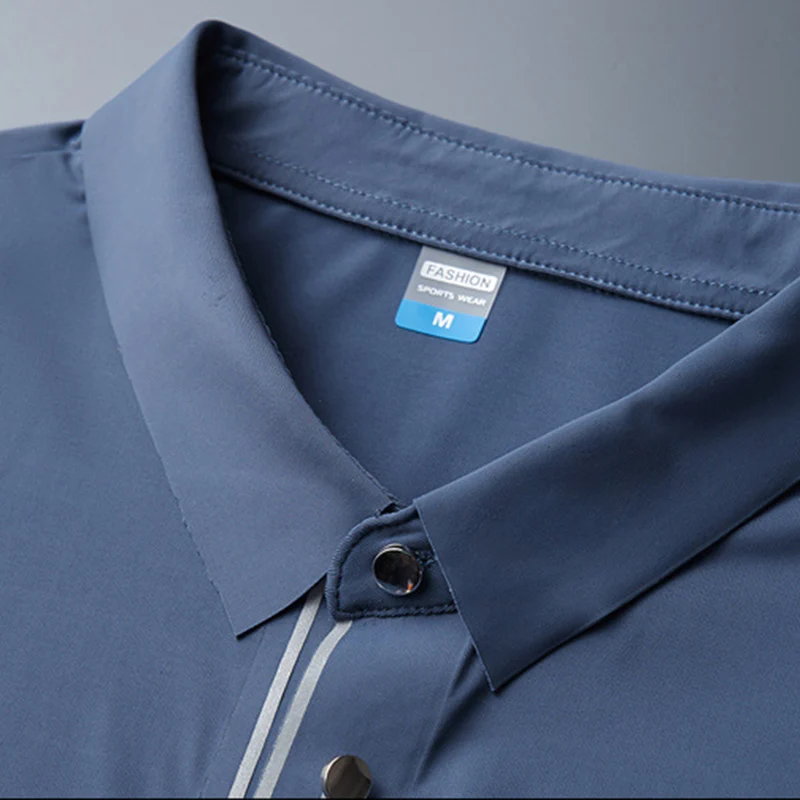 

iSurvivor 2021 Men Summer Turn Down Collar Solid Color Cotton Polo Shirts Hombre Male Fashion Slim Fit Short Sleeved Polo Shirts