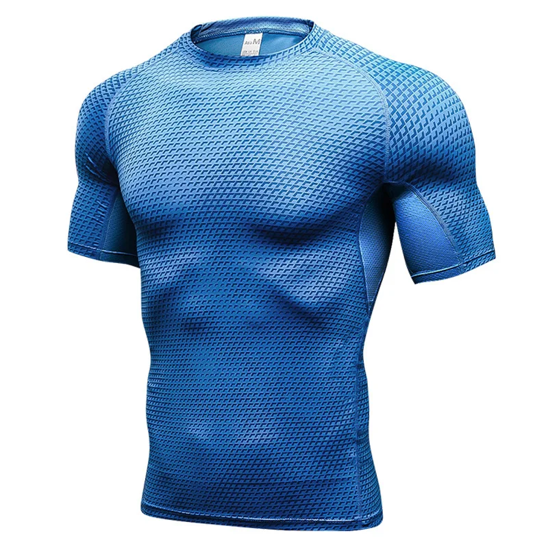 

Men O Neck Short Sleeve Fitness T Shirt Sports raining Gym Quick Dry ee op
