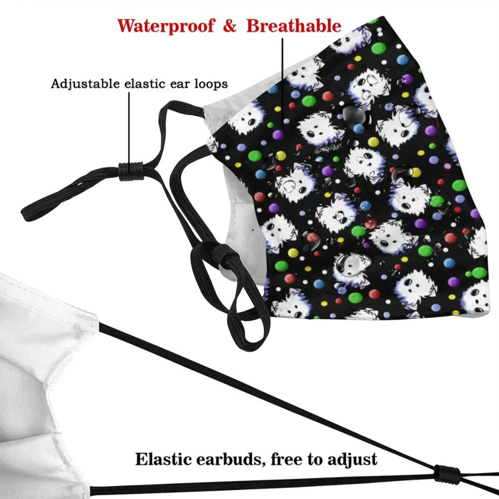 Многоразовая маска Kiniart Westie с милым принтом конфетти для лица фильтром Pm2.5