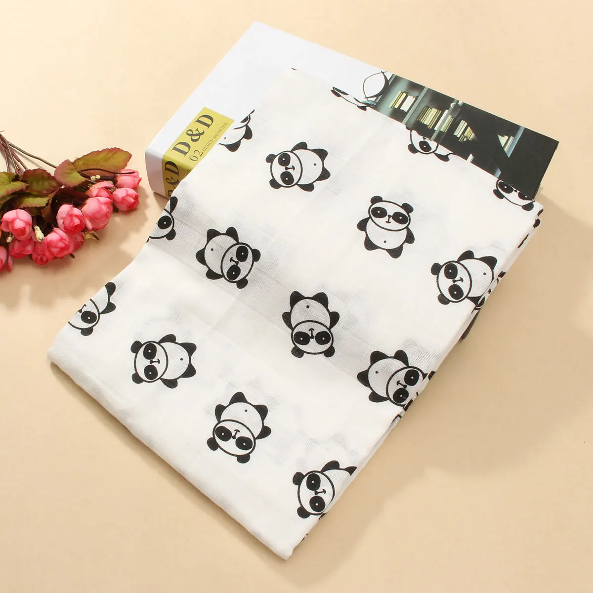 Panda 120X120 см, хлопковое детское полотенце с принтом «Hug», Новое высококачественное банное полотенце для малышей, панда/вигвама/бутылка для молока/треугольник - Цвет: Panda