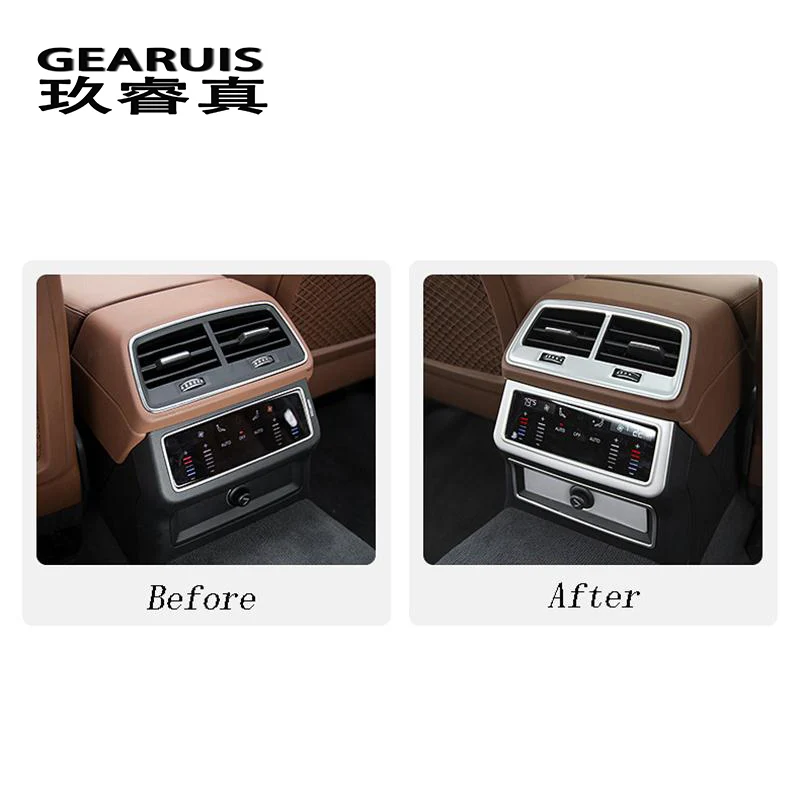 Автомобильный Стайлинг из углеродного волокна задний ряд кондиционера панель