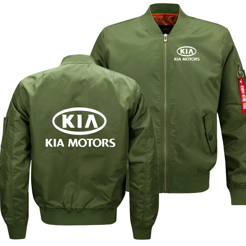 

Мужская Летающая куртка, зимняя теплая приталенная пилотная куртка, Мужская куртка KIA Motors с принтом логотипа автомобиля, толстовка в стиле х...