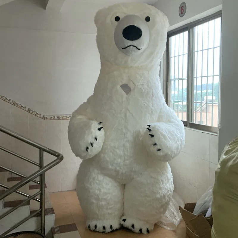 Белый костюм полярного медведя для взрослых надувной белого реклама Fantasias