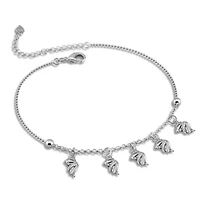 925 sterling silver fish anklets for women lady creative design fashion foot jewelry solid silver o chains gift