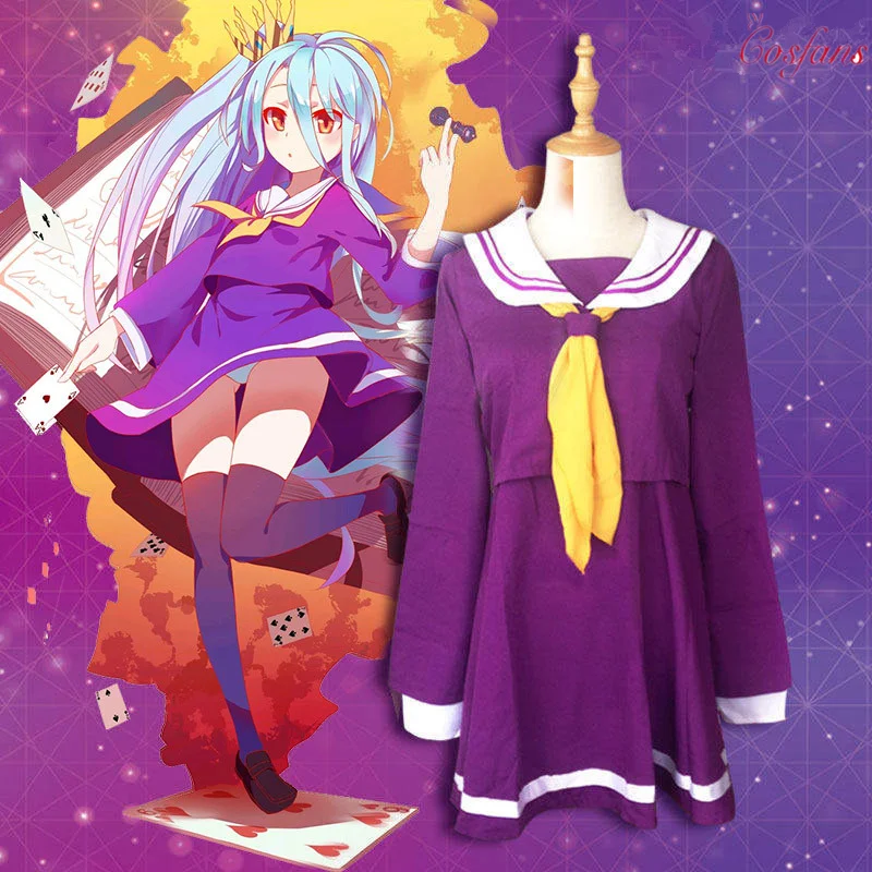 Костюм Широ для косплея No game no life женская одежда на Хэллоуин наряд из париков